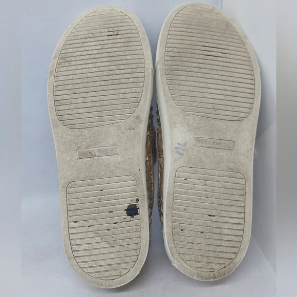 Tory Burch Huarache 2 Slip-On Sneakers Shoes Woven Golden Womens Size 9.5M - Picture 15 of 16